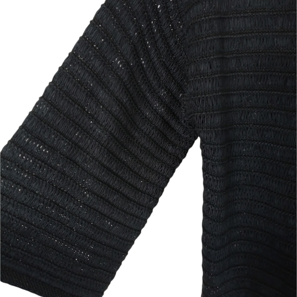 Andrea Jovine Black Knit Open Cardigan Sweater L - Picture 4 of 14